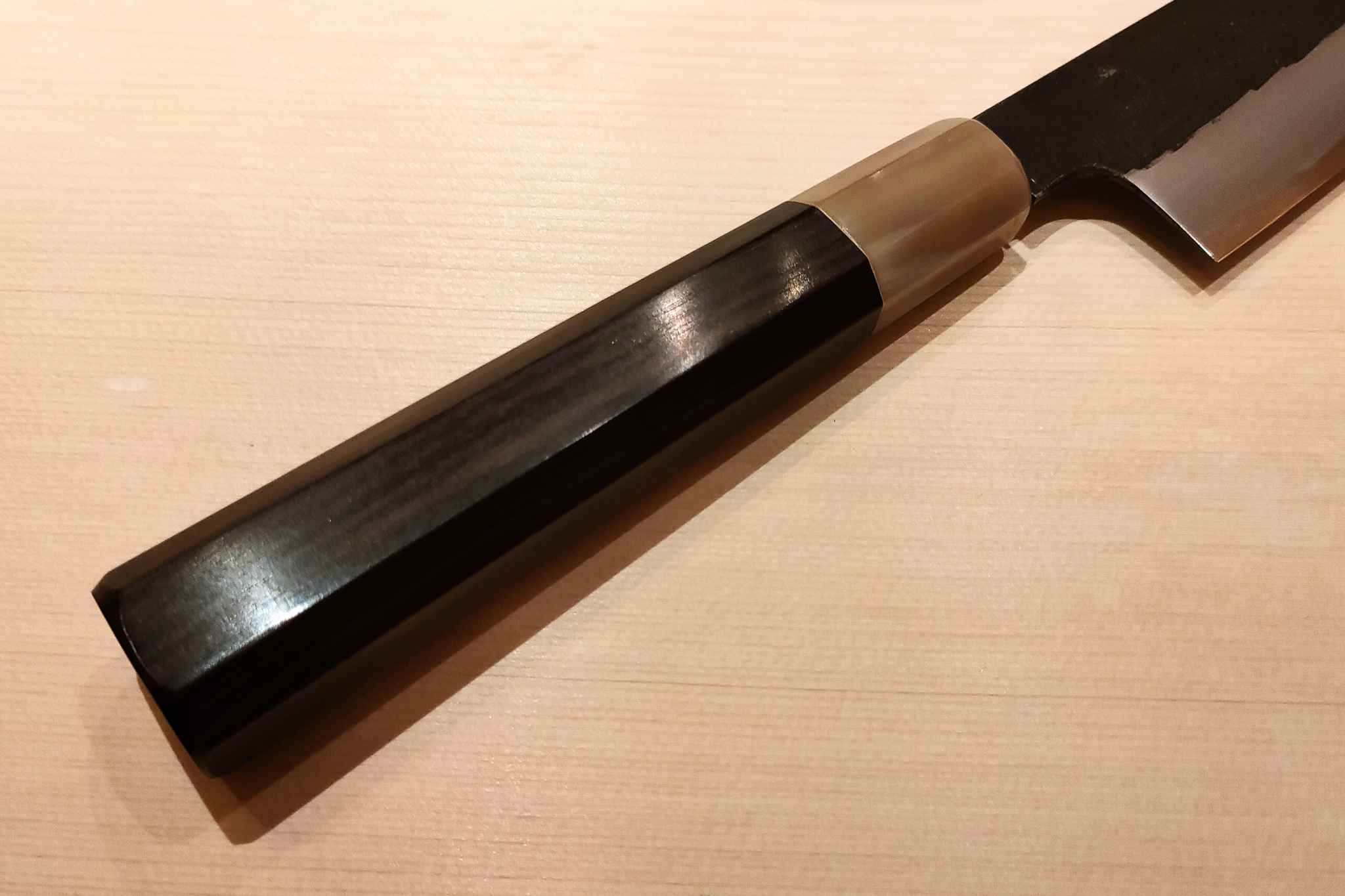 【银座渡利原创】255mm剑型筋引白二钢黑本霞