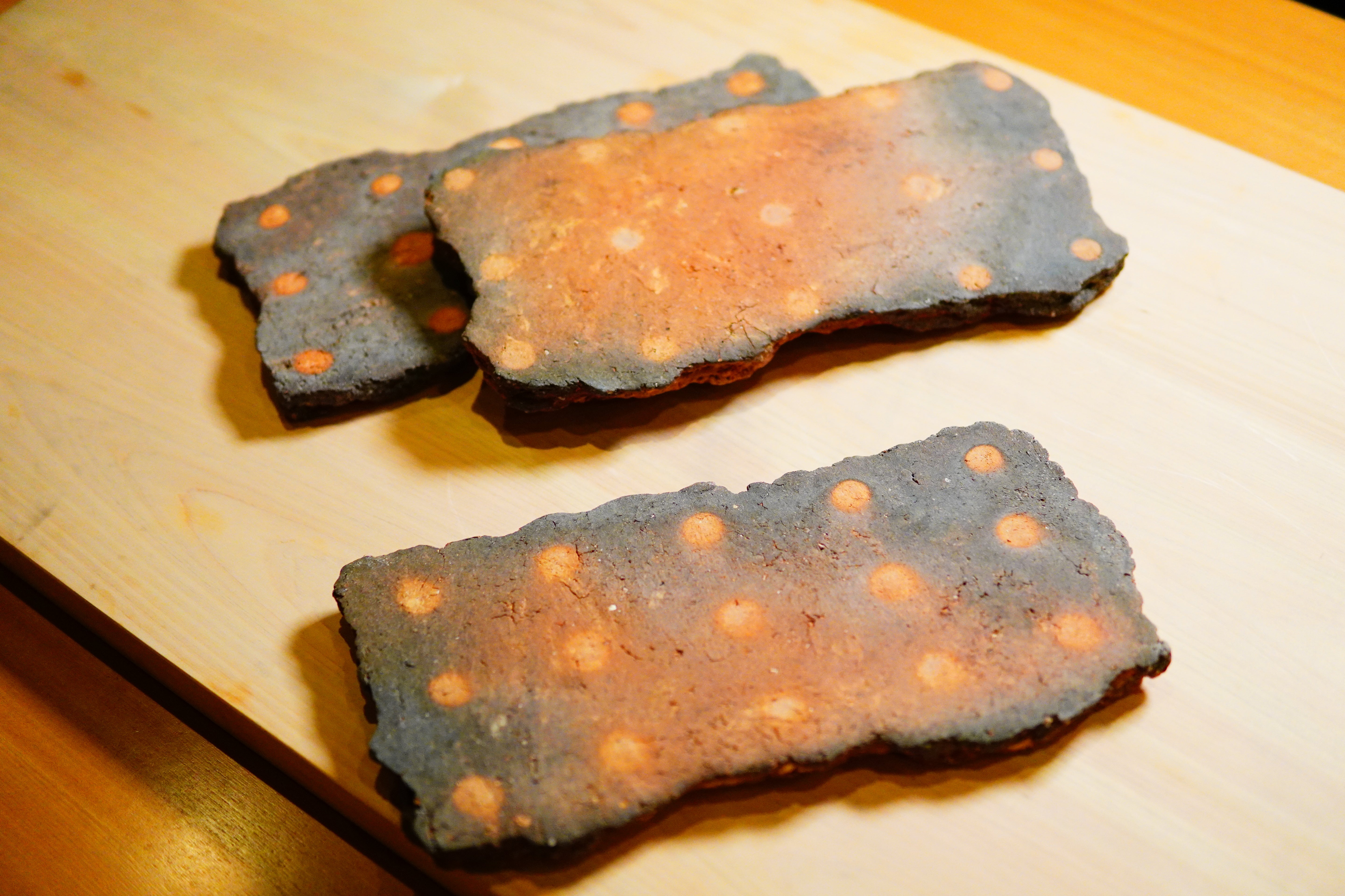 细川贵弘 长方形盘子,陶器碎片 1
