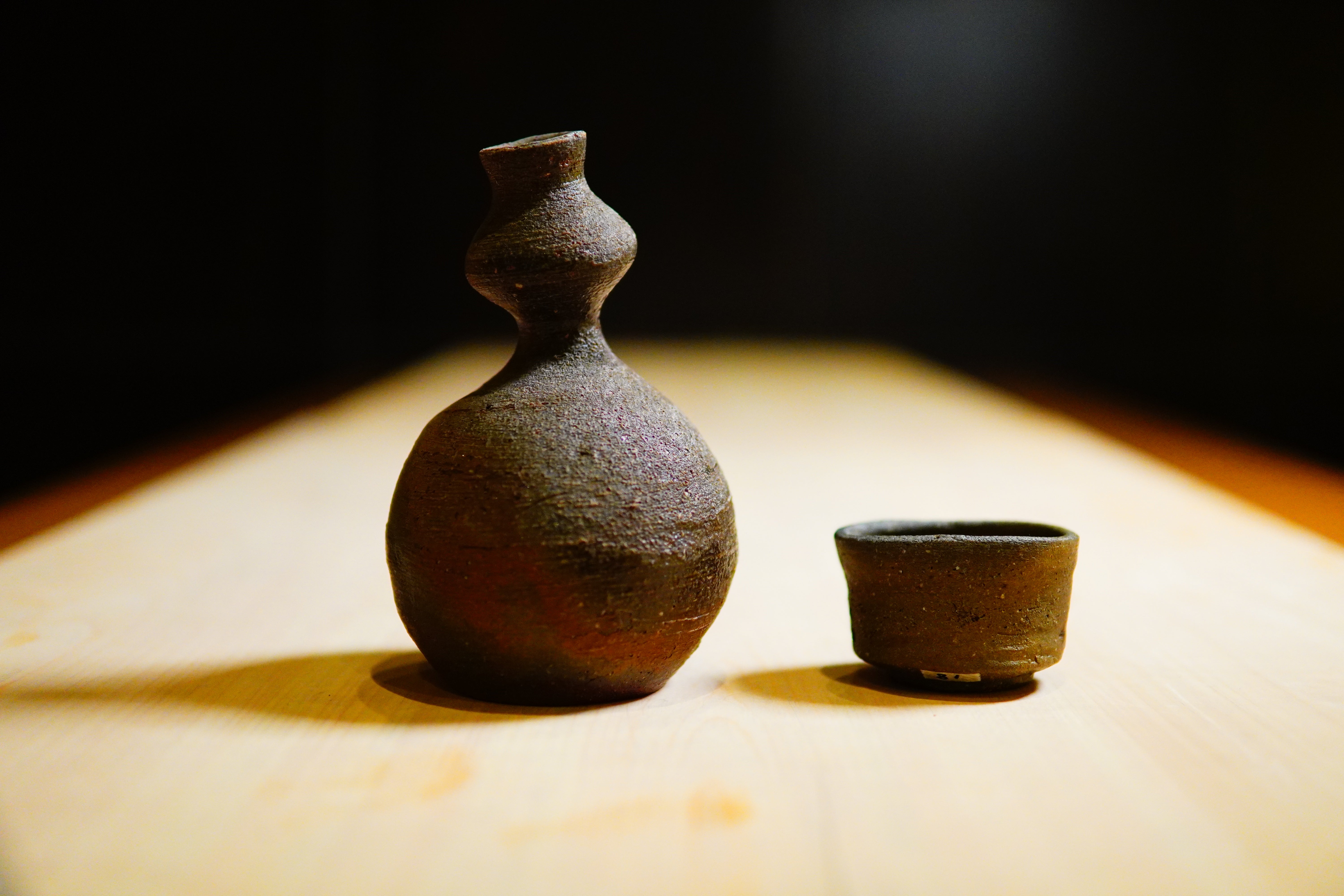 Hosokawa Takahiro Fire Tassel Gourd-shaped Sake Bottle and Cup Set