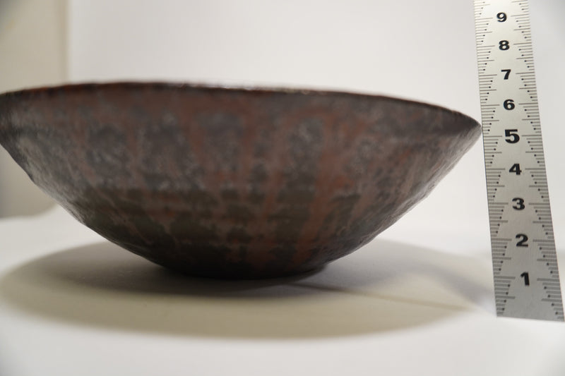 Manabu Yoshida Iron glaze flat bowl 6 inch