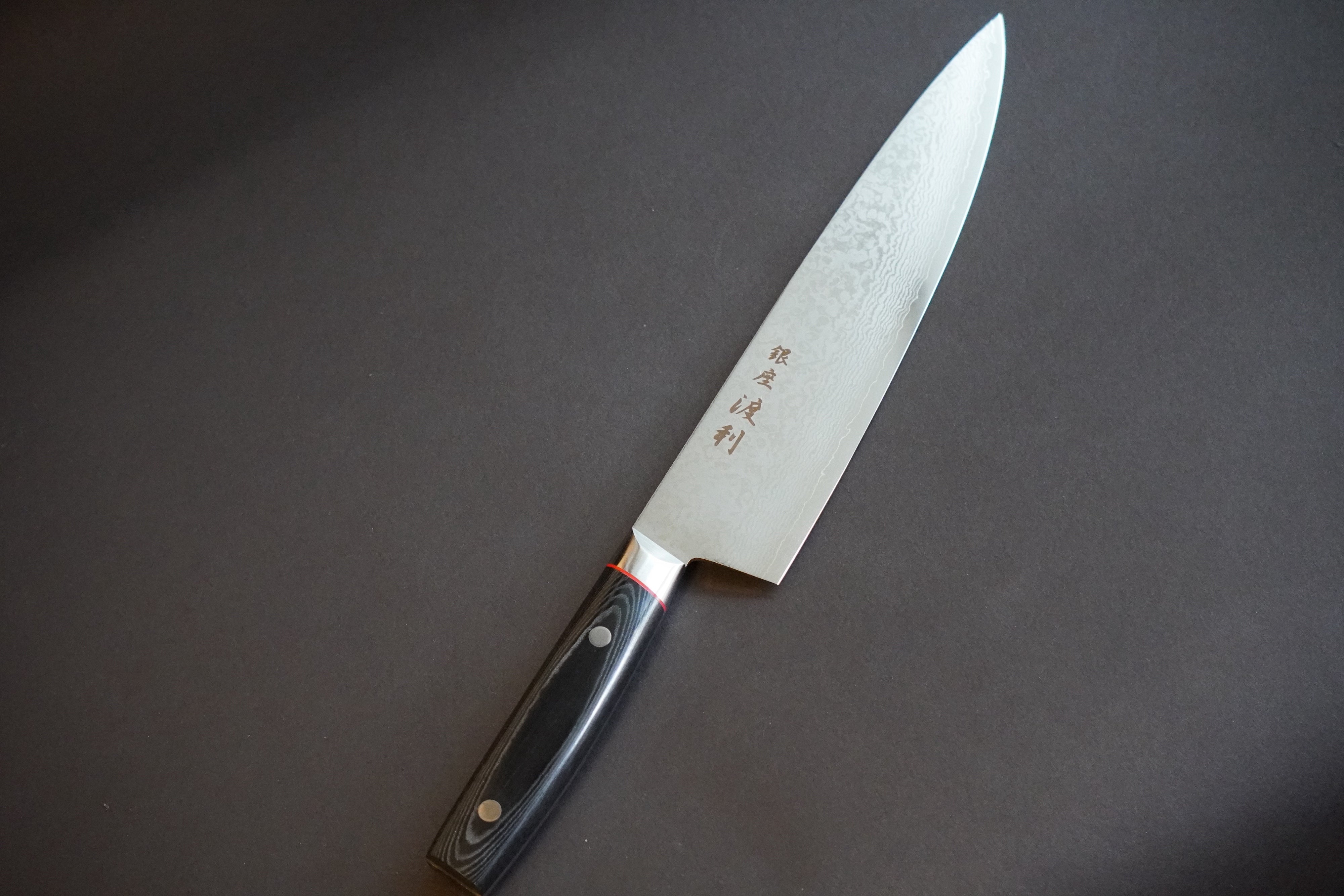 Ginza Watari Original] 230mm Beef Sword Nickel Damascus