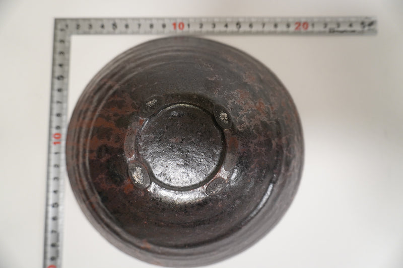 Manabu Yoshida Iron glaze flat bowl 6 inch